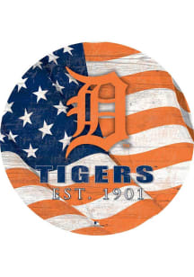 Detroit Tigers Team Color Flag 12 Inch Circle Sign