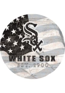 Chicago White Sox Team Color Flag 12 Inch Circle Sign