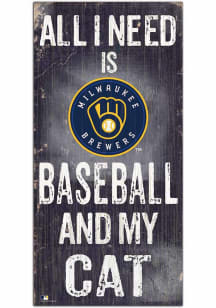 Milwaukee Brewers Baseball and My Cat Sign