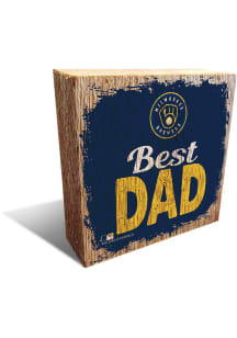 Milwaukee Brewers Best Dad Block Sign