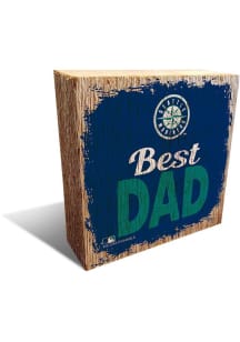 Seattle Mariners Best Dad Block Sign