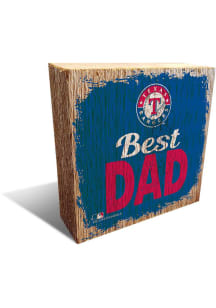 Texas Rangers Best Dad Block Sign