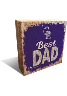 Colorado Rockies Best Dad Block Sign