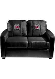 South Carolina Gamecocks Faux Leather Love Seat - Black