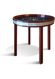 Milwaukee Brewers 24 Inch Barrel Top Side Navy Blue End Table