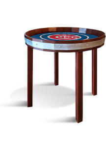 Chicago Cubs 24 Inch Barrel Top Side Blue End Table