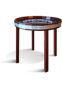 New York Mets 24 Inch Barrel Top Side Blue End Table