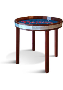Philadelphia Phillies 24 Inch Barrel Top Side Red End Table