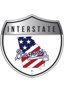 Atlanta Braves Patriotic Interstate Metal Sign