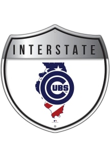 Chicago Cubs 12 Inch Patriotic Interstate Metal Sign