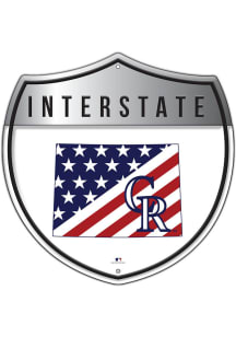 Colorado Rockies 12 Inch Patriotic Interstate Metal Sign