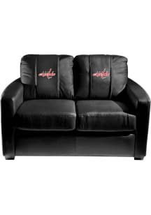 Washington Capitals Faux Leather Love Seat - Black