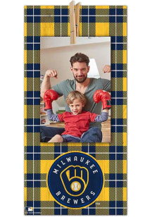 Milwaukee Brewers Plaid Clothespin Sign
