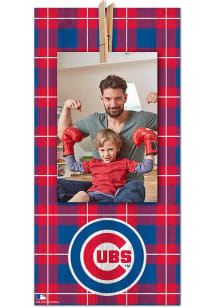 Chicago Cubs Plaid Clothespin Sign