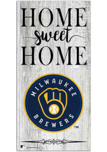 Milwaukee Brewers Home Sweet Home Whitewashed Sign