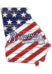 Atlanta Braves 12 Inch USA State Cutout Sign