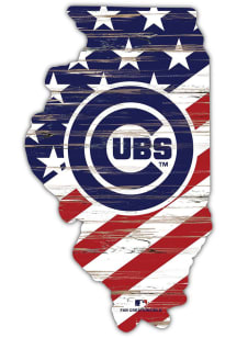 Chicago Cubs 12 Inch USA State Cutout Sign