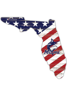 Miami Marlins 12 Inch USA State Cutout Sign