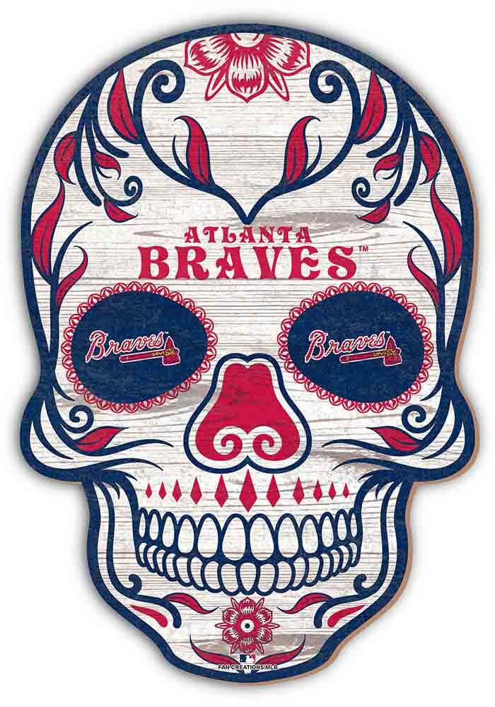 Atlanta Braves 12 inch Sugar Skull Sign, Blue, Size NA, Rally House