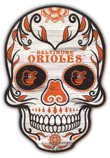 Baltimore Orioles 12 Inch Sugar Skull Sign