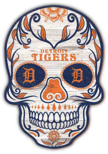 Detroit Tigers 12 Inch Sugar Skull Sign