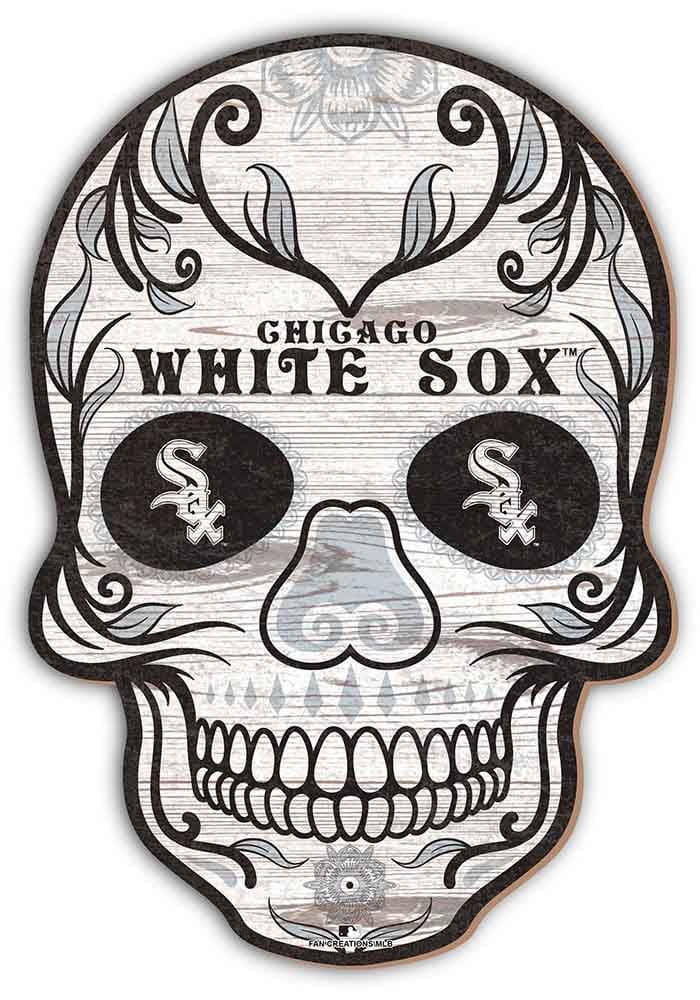 Chicago White Sox 12 inch Sugar Skull Sign, Black, Size NA, Rally House