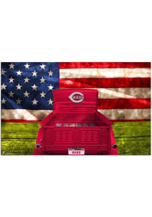 Cincinnati Reds Patriotic Retro Truck Sign