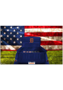 Detroit Tigers Patriotic Retro Truck Sign