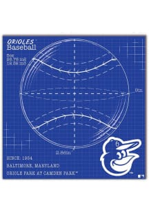 Baltimore Orioles Ball Blueprint Sign