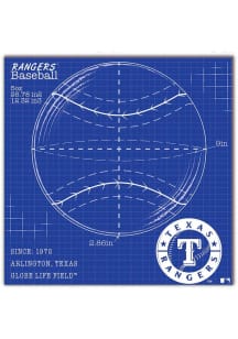 Texas Rangers Ball Blueprint Sign