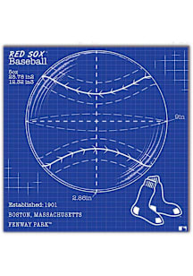 Boston Red Sox Ball Blueprint Sign - Red