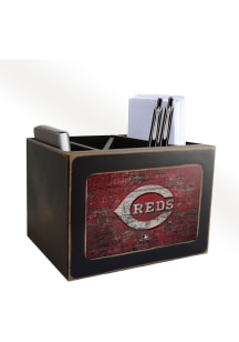Cincinnati Reds Distressed Desktop Organizer Desk Accessory