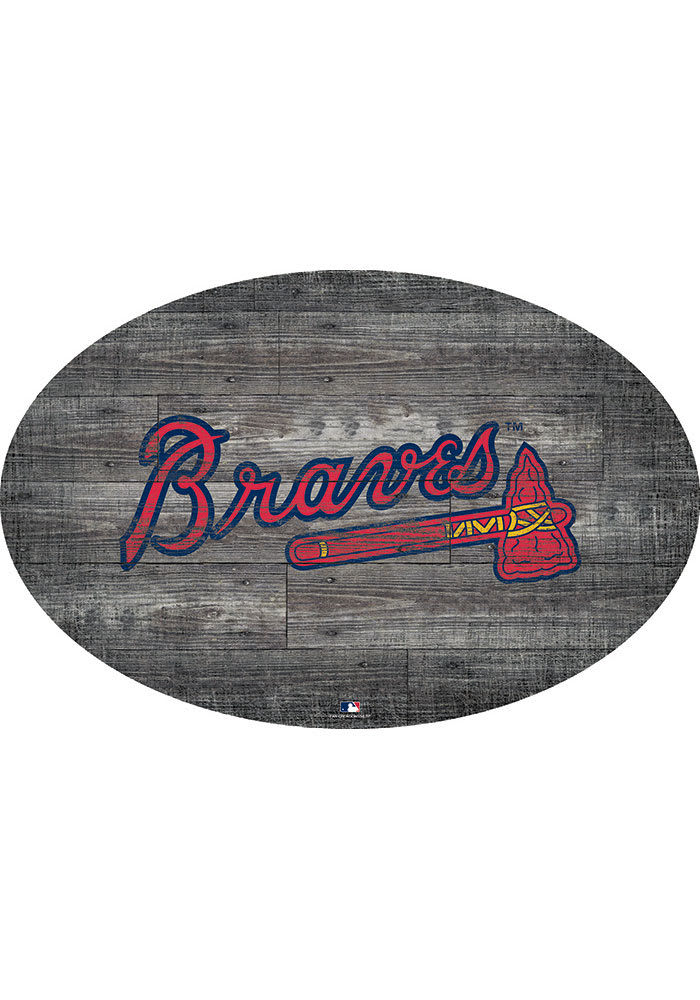 MLB Distressed Wood Coffee Table - 46 Atlanta Braves in Red