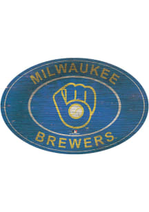 Milwaukee Brewers 46 Inch Heritage Oval Sign