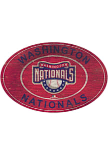 Washington Nationals 46 Inch Heritage Oval Sign - Red