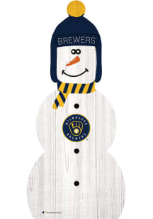 Milwaukee Brewers Snowman Leaner Sign