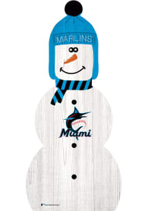 Miami Marlins Snowman Leaner Sign