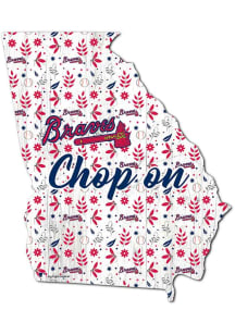 Atlanta Braves 24 Inch Floral State Wall Art