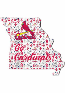 St Louis Cardinals 24 Inch Floral State Wall Art
