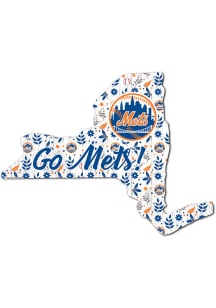 New York Mets 24 Inch Floral State Wall Art