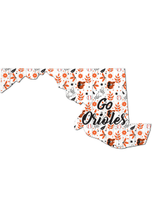 Baltimore Orioles 24 Inch Floral State Wall Art