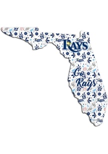 Tampa Bay Rays 24 Inch Floral State Wall Art