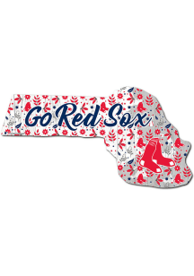 Boston Red Sox 24 Inch Floral State Wall Art