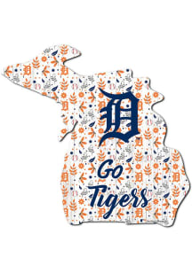 Detroit Tigers 24 Inch Floral State Wall Art