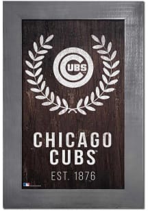 Chicago Cubs Laurel Wreath Sign
