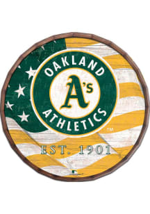 Oakland Athletics Flag 16 Inch Barrel Top Sign
