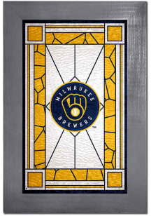 Milwaukee Brewers Stained Glass Sign