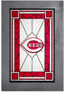 Cincinnati Reds Stained Glass Sign