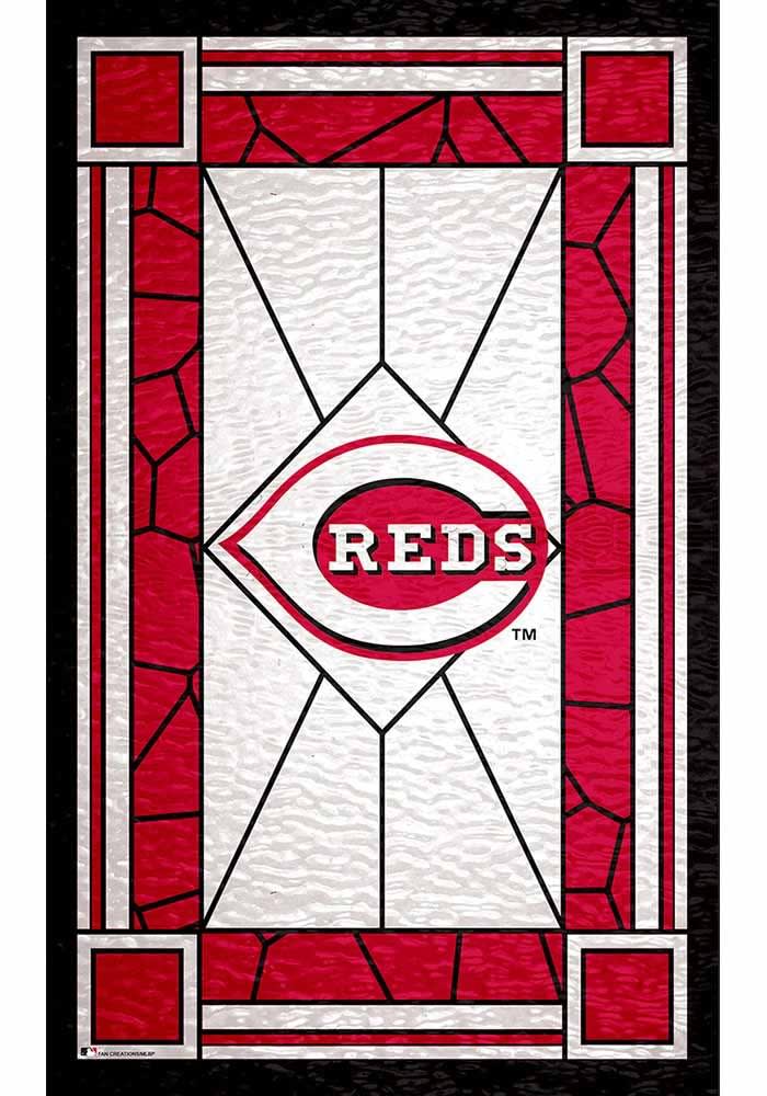 Cincinnati Reds Stained Glass Sign