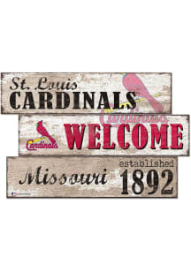 St Louis Cardinals Welcome 3 Plank Sign